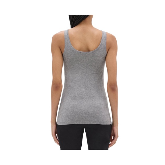 Theory Scoop-Neck Tank in Stretch Cotton - Medium Heather Grey, Size L - New! - Picture 2 of 5